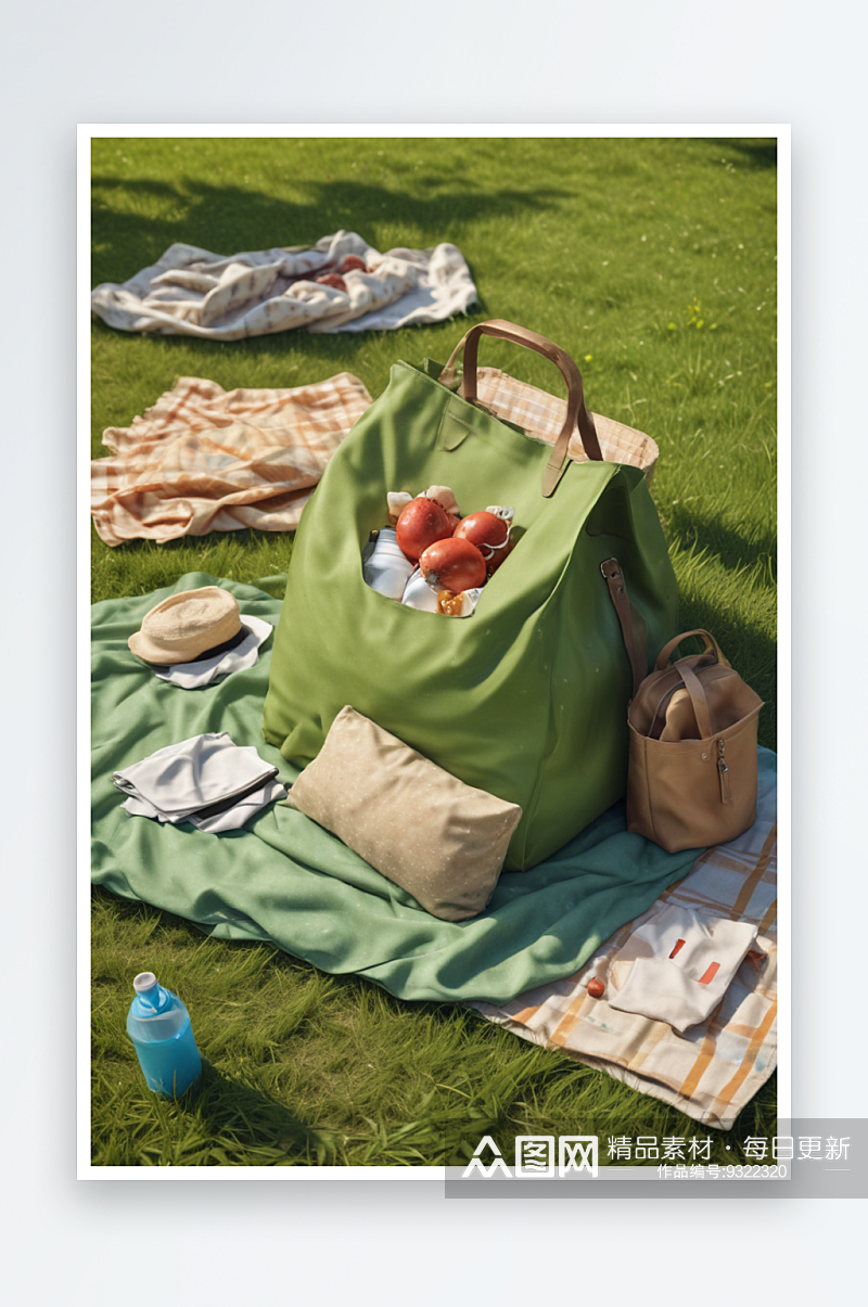 在阳光下享受的夏日野餐时光素材
