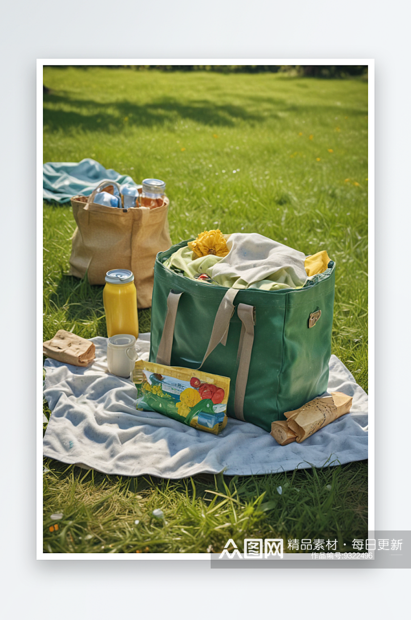 草地上的美好时刻夏季野餐体验素材
