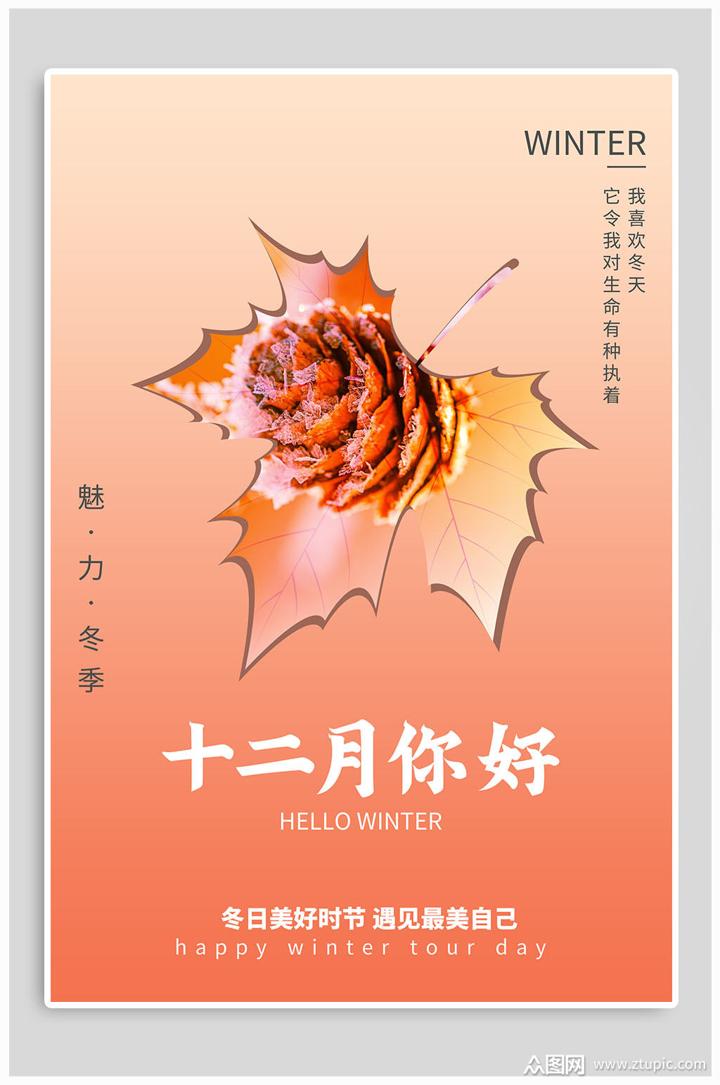 十二月你好魅力冬季海报素材