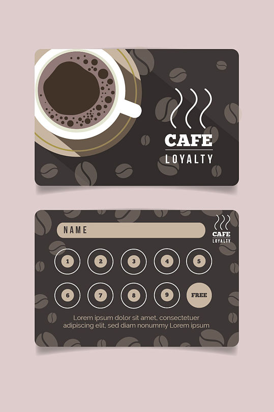 咖啡厅名片卡片设计