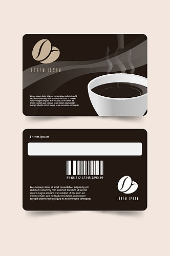 咖啡店名片卡片会员卡设计