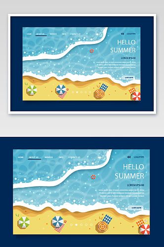 夏日沙滩banner页
