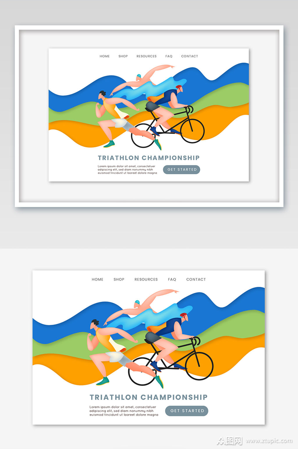 铁人三项运动banner页
