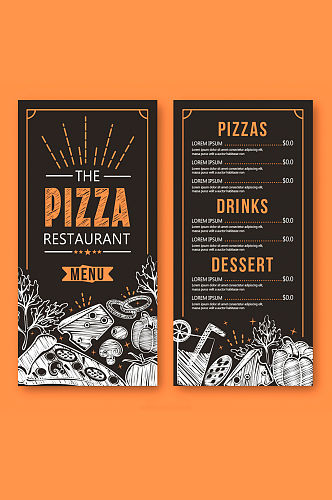 披萨店折页菜单设计