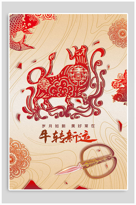 牛年转运新年海报