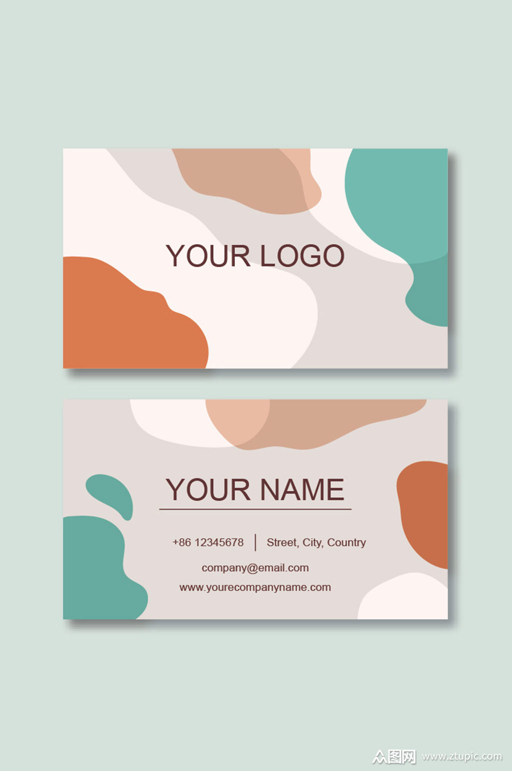 简约几何风创意名片模板下载-编号928781-众图网