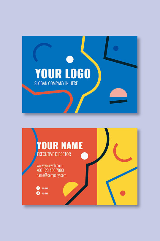 几何色彩名片图片-几何色彩名片设计素材-几何色彩名片模板下载
