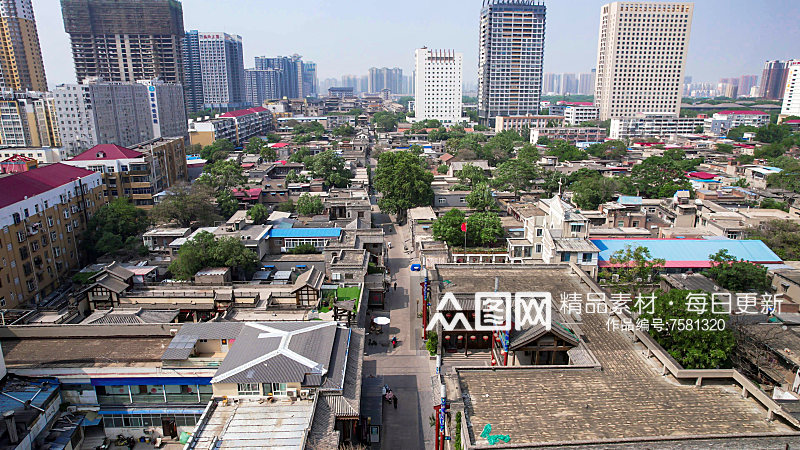 河北邯郸串城街历史文化街区航拍素材