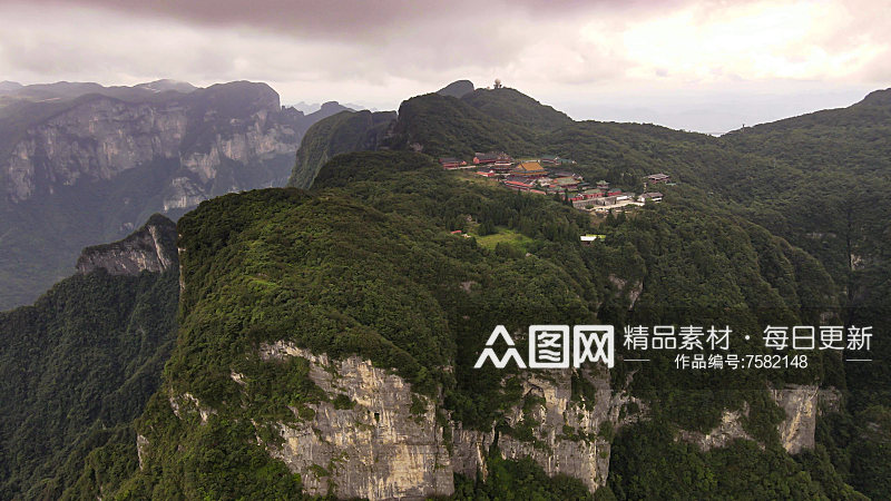 湖南张家界天门山5A景区航拍素材