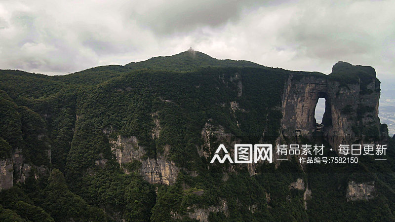 湖南张家界天门山5A景区航拍素材