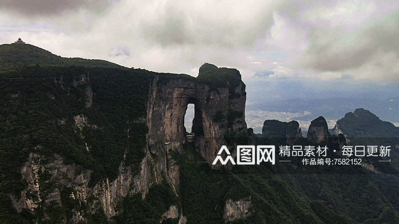 湖南张家界天门山5A景区航拍素材