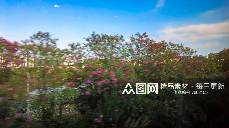 旅途风光旅途高铁火车窗外风景实拍素材