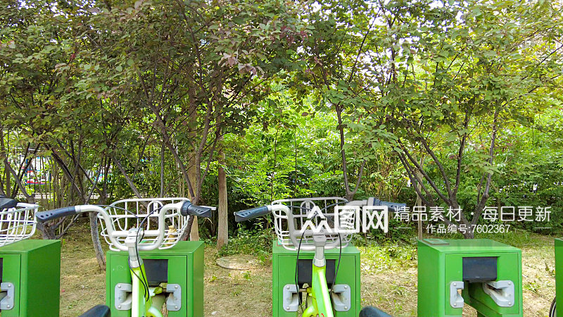 绿色环保共享自行车素材