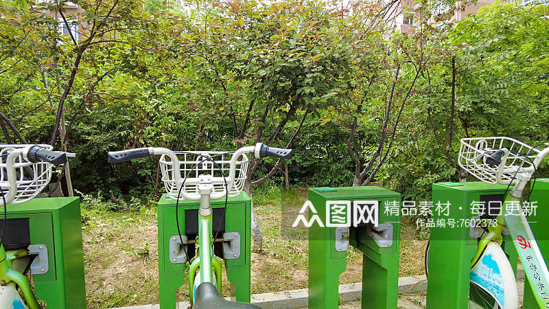 绿色环保共享自行车素材