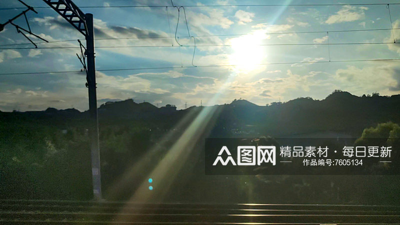 旅途火车窗外风景摄影图素材