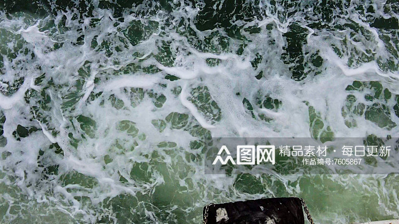 蓝色海洋大海海浪浪花航拍素材