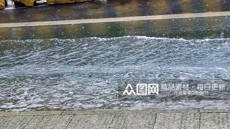 下雨素材素材雨水雨滴街道马路下雨素材