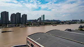 浙江宁波甬江两岸高楼建筑航拍素材下载-众图网