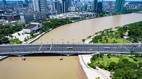 浙江宁波甬江两岸高楼建筑航拍素材下载-众图网