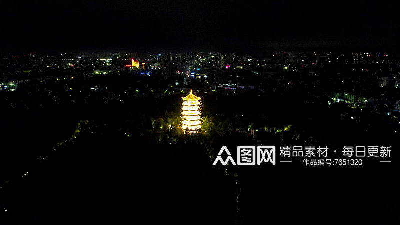 安徽蚌埠城市夜景灯光航拍图素材