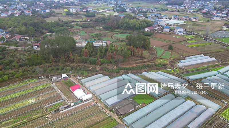 大棚农业种植蔬菜航拍素材