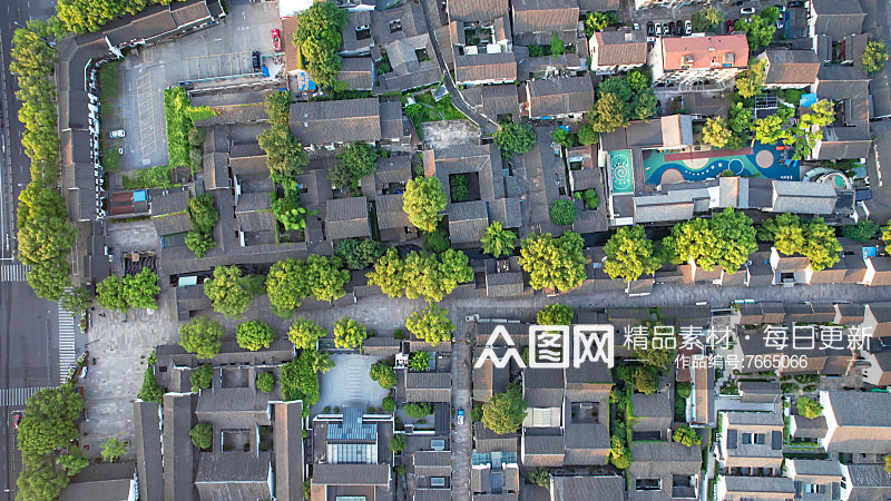 俯拍浙江绍兴鲁迅故居5A景区素材