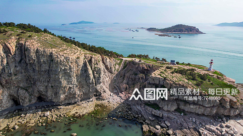长岛旅游度假区九丈崖大海海洋悬崖焦石素材