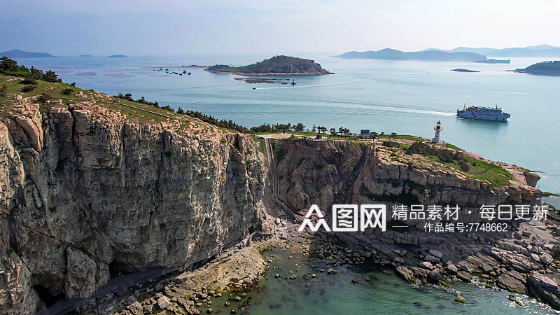 长岛旅游度假区九丈崖大海海洋悬崖焦石素材