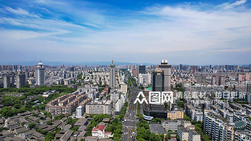 浙江宁波城市交通中山路航拍素材