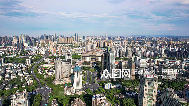 航拍浙江杭州城市风光航拍图素材