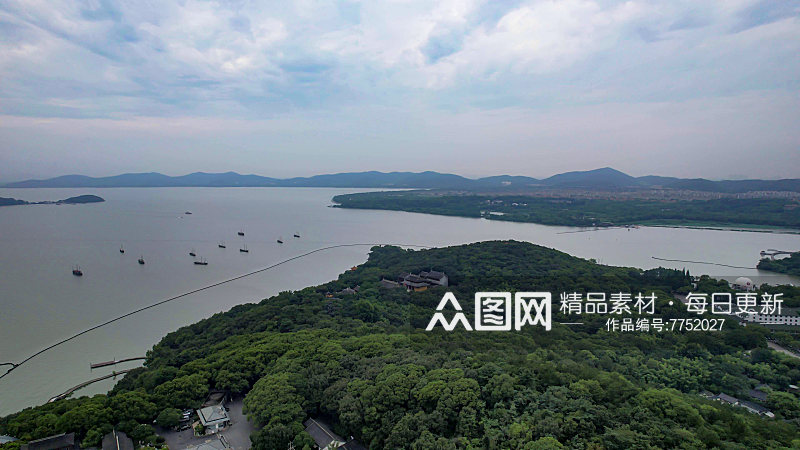 无锡太湖鼋头渚风景区航拍素材