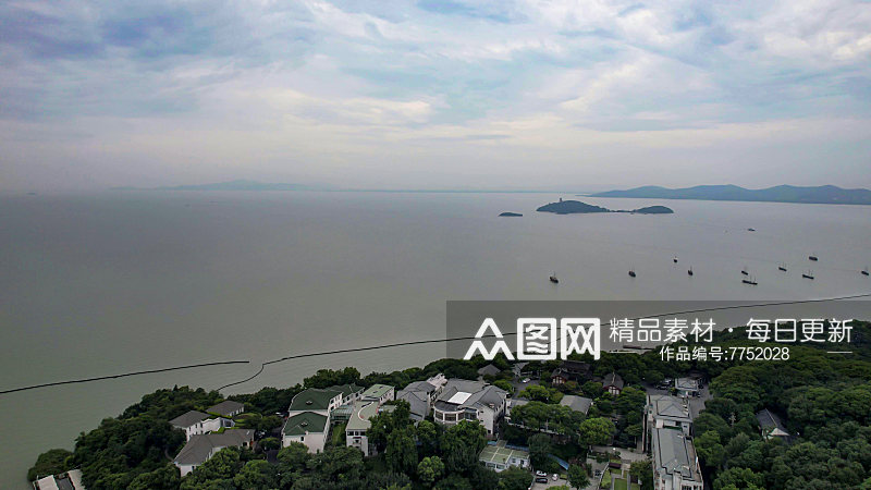 江苏无锡太湖鼋头渚风景区航拍图素材
