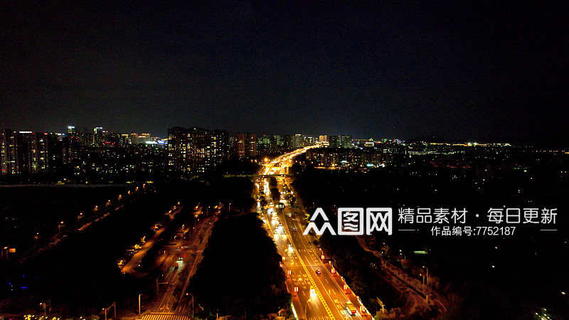 航拍无锡城市夜景灯光素材