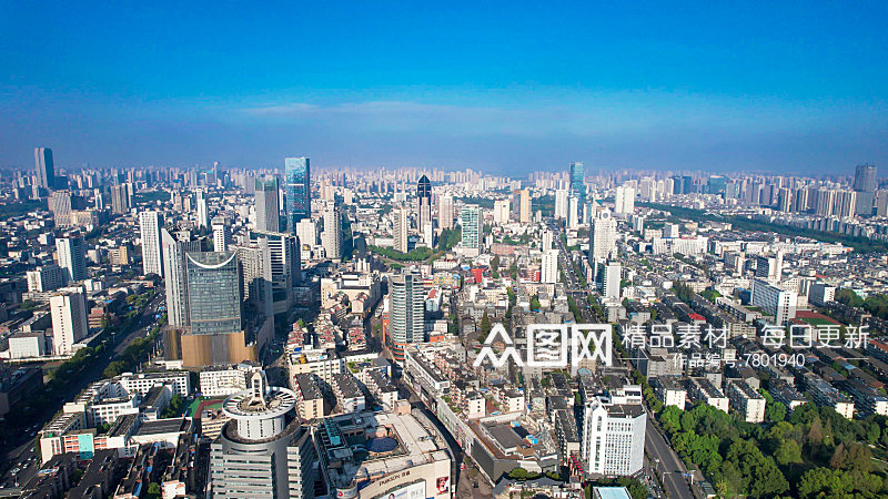 安徽合肥城市风光高楼建筑大景航拍图素材