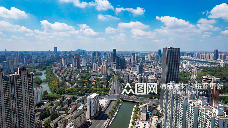 安徽合肥城市风光高楼建筑大景航拍图素材