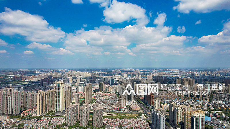 安徽合肥城市风光高楼建筑大景航拍图素材