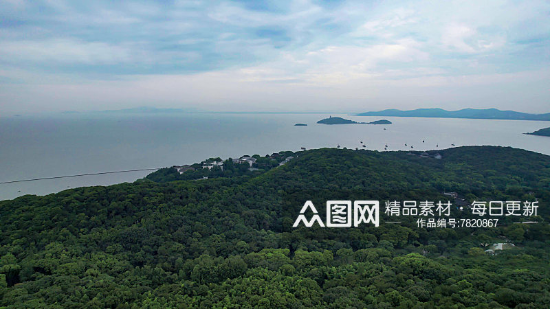 无锡太湖鼋头渚风景区航拍素材