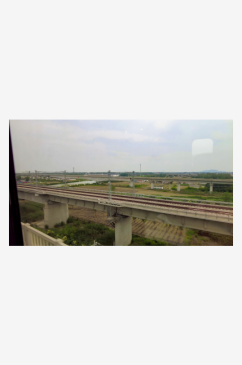 交通运输行驶高铁窗外风景实拍