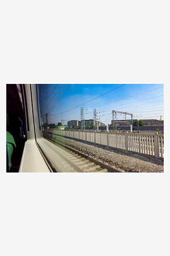 交通运输火车沿途火车窗外风景