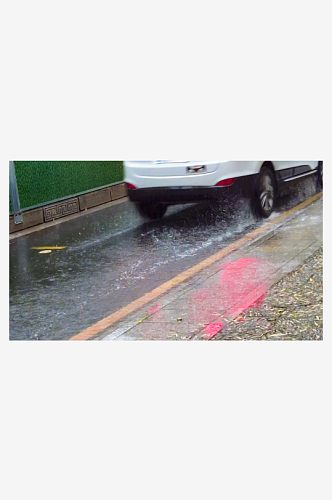 下雨素材素材雨水雨滴街道马路下雨