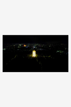 安徽蚌埠城市夜景灯光航拍图