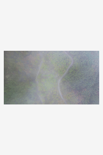 大自然绿色植物森林蜿蜒盘山公路云雾缭绕航