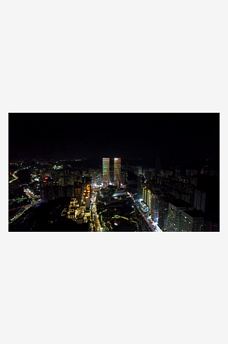 贵州贵阳城市夜景灯光航拍