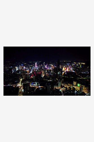贵州贵阳城市夜景灯光航拍图