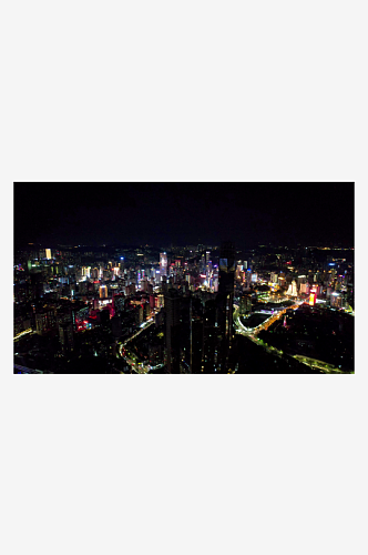 贵州贵阳城市夜景灯光航拍图
