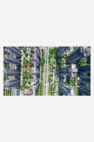 俯拍城市高楼建筑公路道路交通