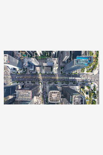 俯拍城市高楼建筑公路道路交通图