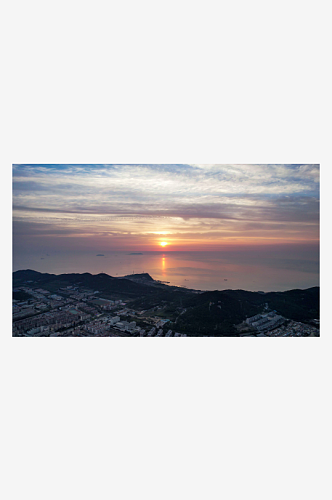 海上日落晚霞夕阳航拍