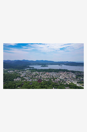 浙江杭州西湖全景大景航拍