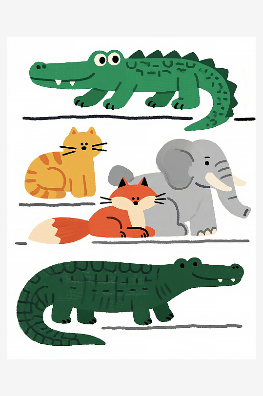 卡通動物插畫圖片素材